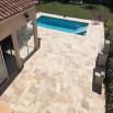 Carrelage travertin adoucie pour revêtement sol extérieur