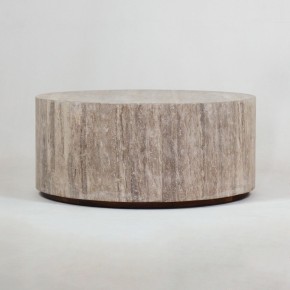 Table basse ronde en travertin Luna