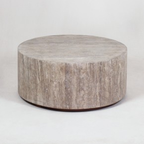 Table basse ronde en travertin Luna