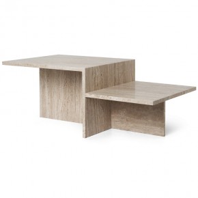 Table basse travertin beige Duo