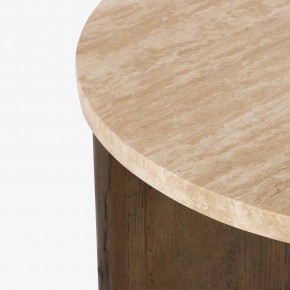 Table basse travertin et bois Travertino