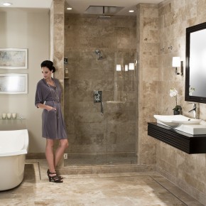 Carrelage salle de bain travertin Balno 1er choix